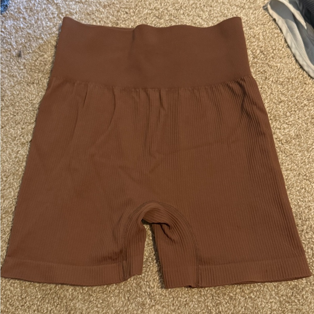 Brown Women's High-Waisted Shorts
